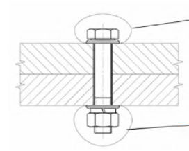 Diagram of parts of fastener coated with anticorrosive wax