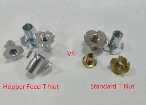 Hopper Feed T Nut vs Standard T Nut