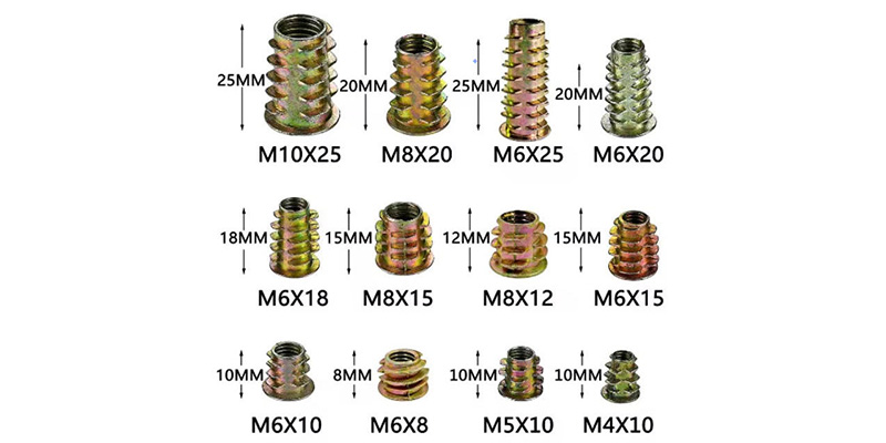 Threaded Insert Nut Sizes Threaded Insert Nut Sizes